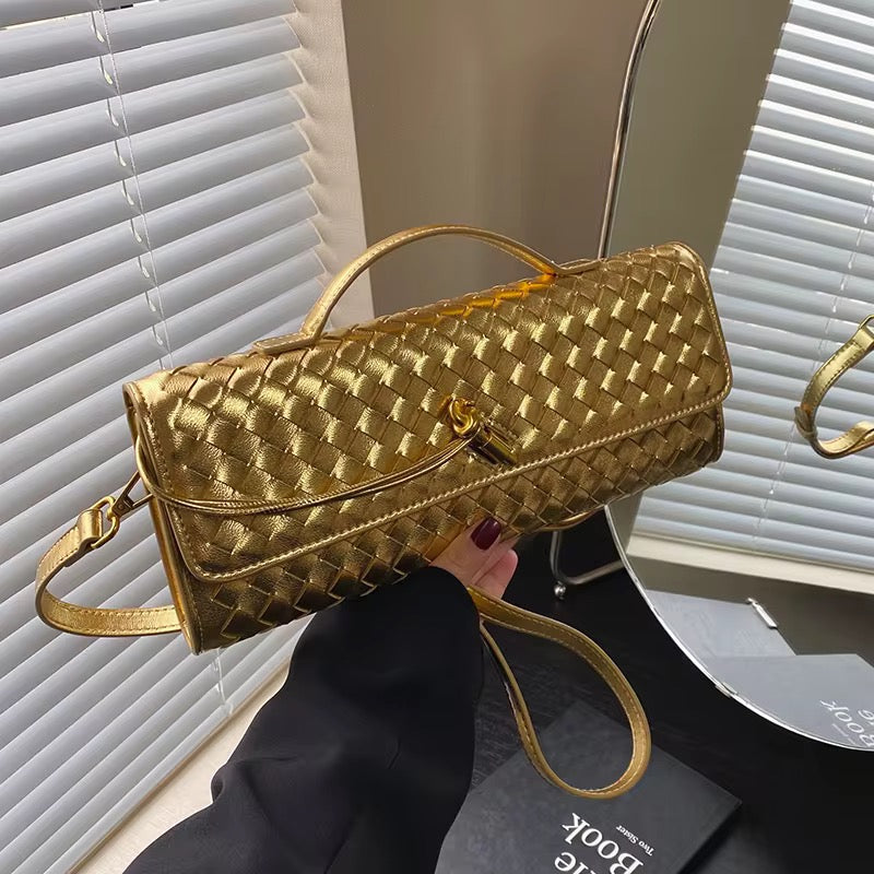 Woven Leather Shoulder Bag