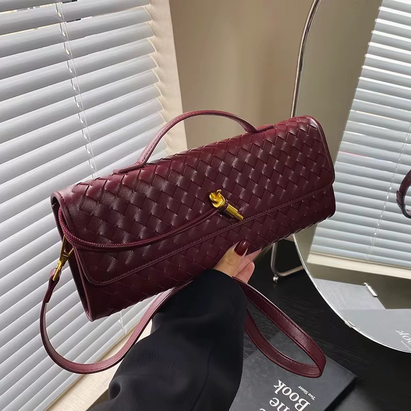 Woven Leather Shoulder Bag