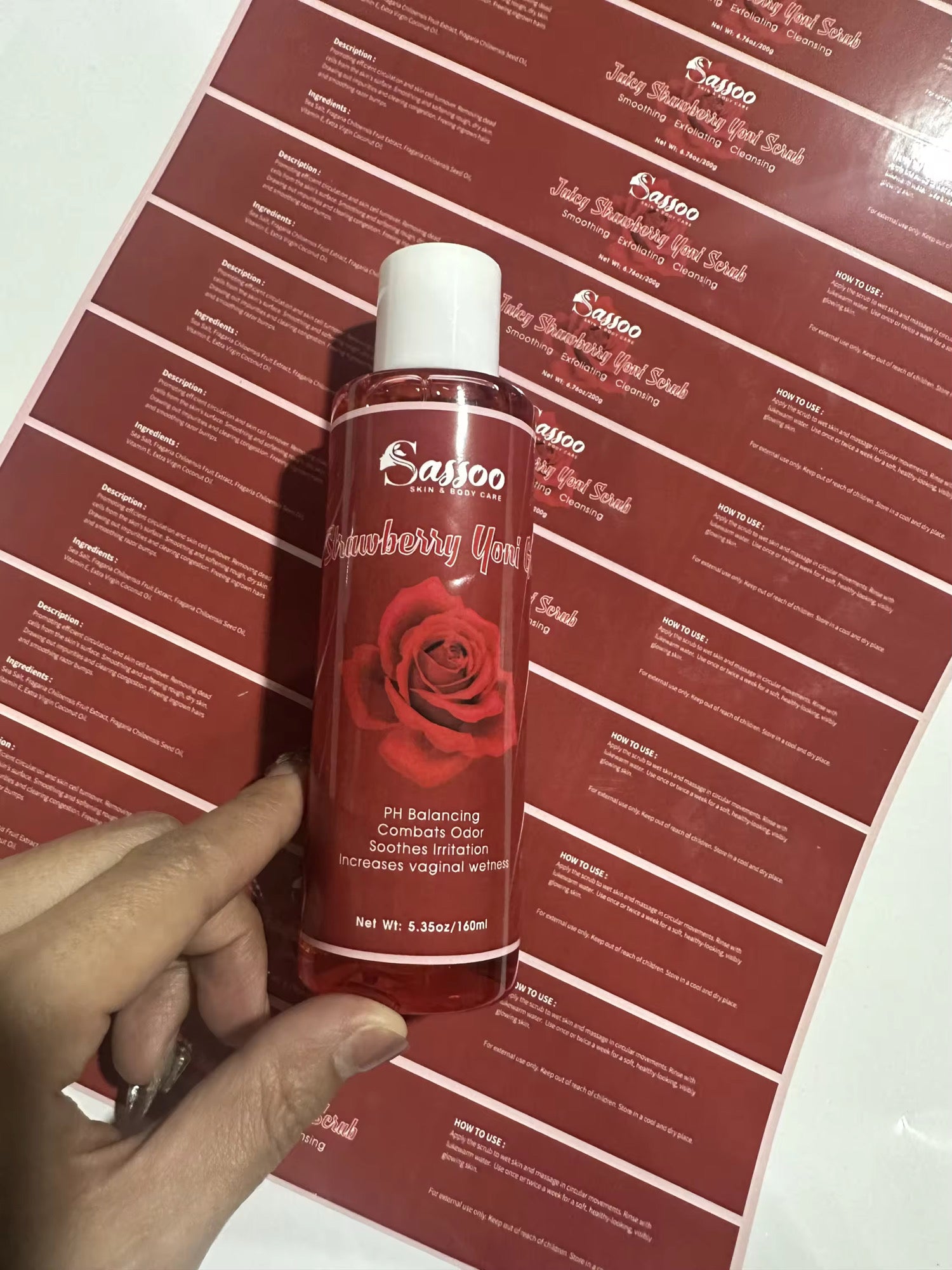 Sassoo Strawberry Rose Body Care Set – 3 Piece Skincare Collection