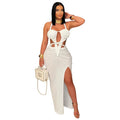 Elegant White Cut-Out Maxi Dress