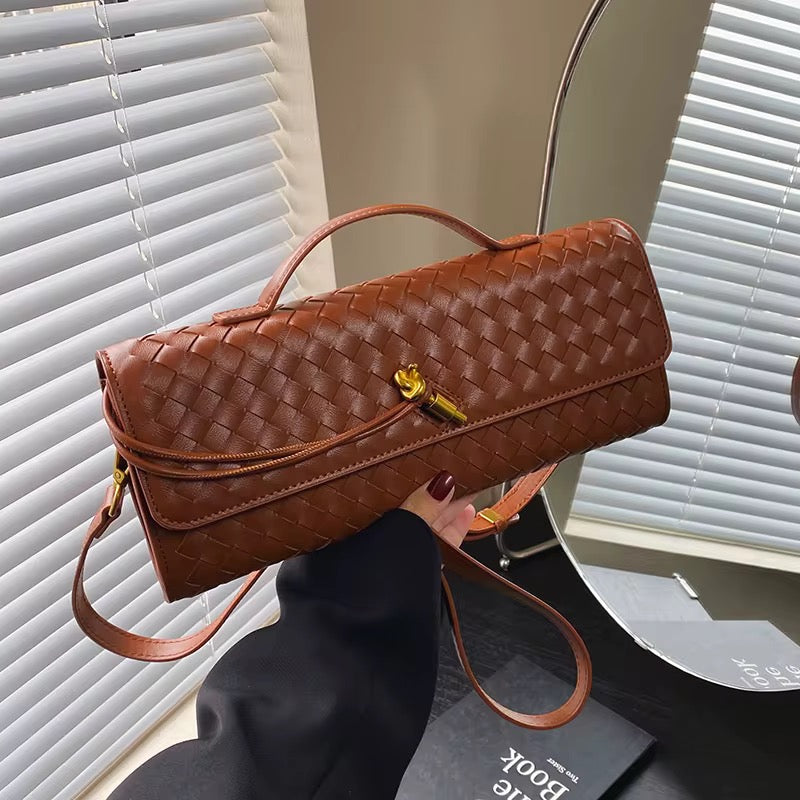 Woven Leather Shoulder Bag