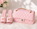 Elegant Pink Quilted Shoulder Bag sets