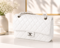 Elegant Quilted Shoulder Bag – White