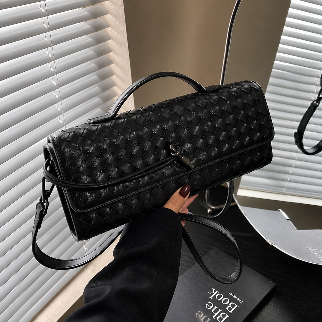 Woven Leather Shoulder Bag