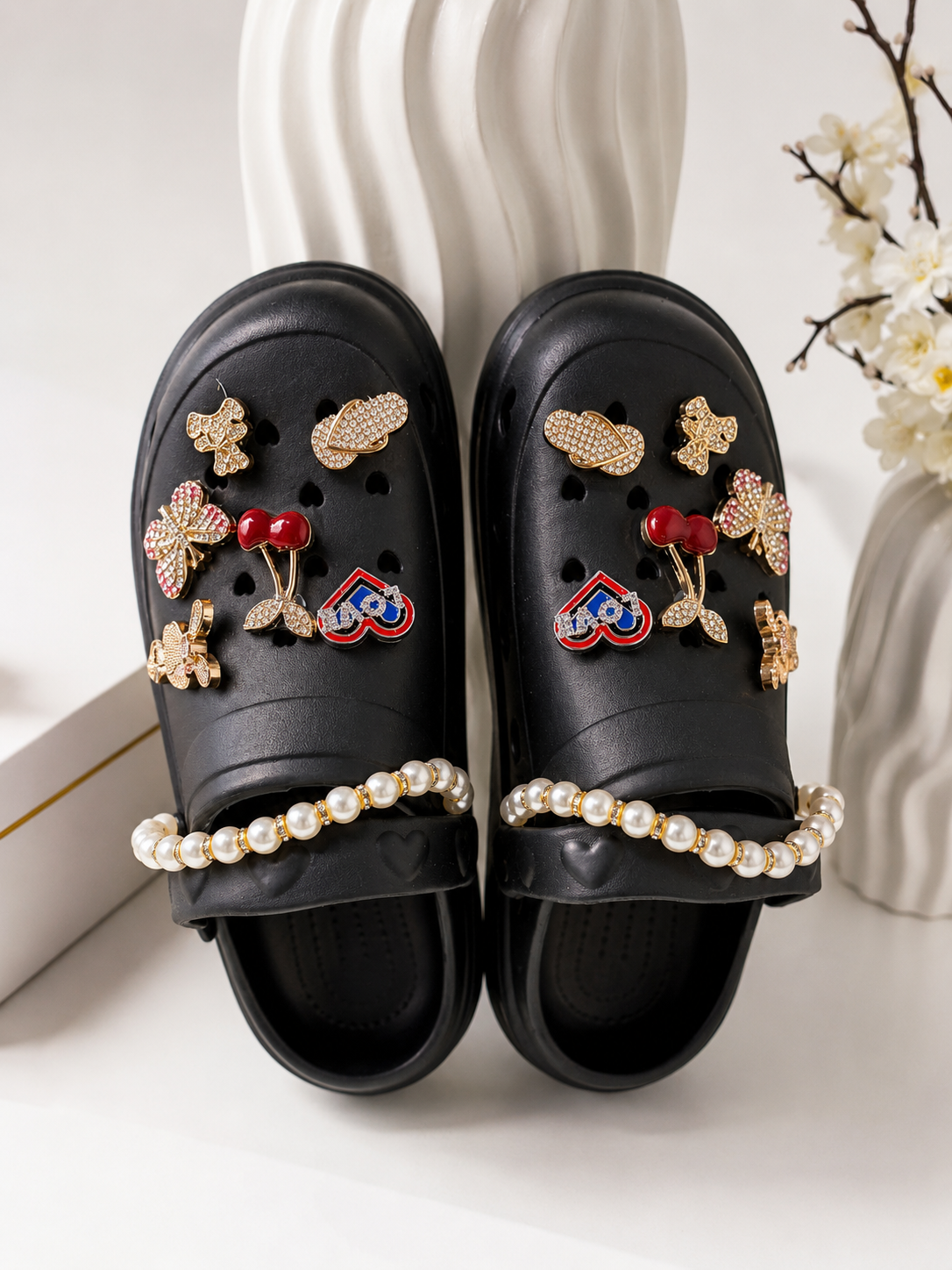 Women Pink Charm Clogs for women