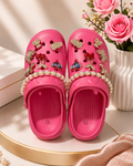 Women Pink Charm Clogs for women